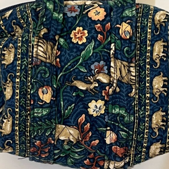 Vintage 90s Vera Bradley Mini Purse Animal Kingdom Blue Mini Duffel Bag Purse - Picture 2 of 7